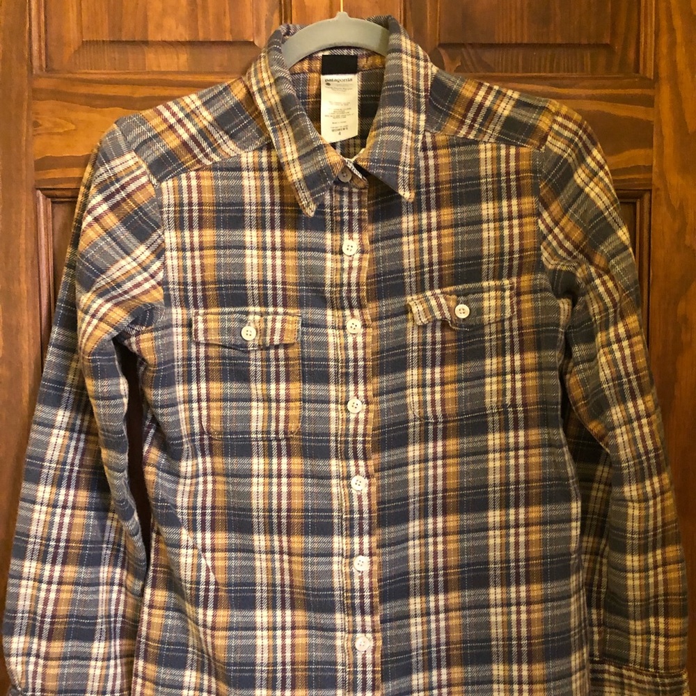 Patagonia Grey/Yellow Plaid Flannel